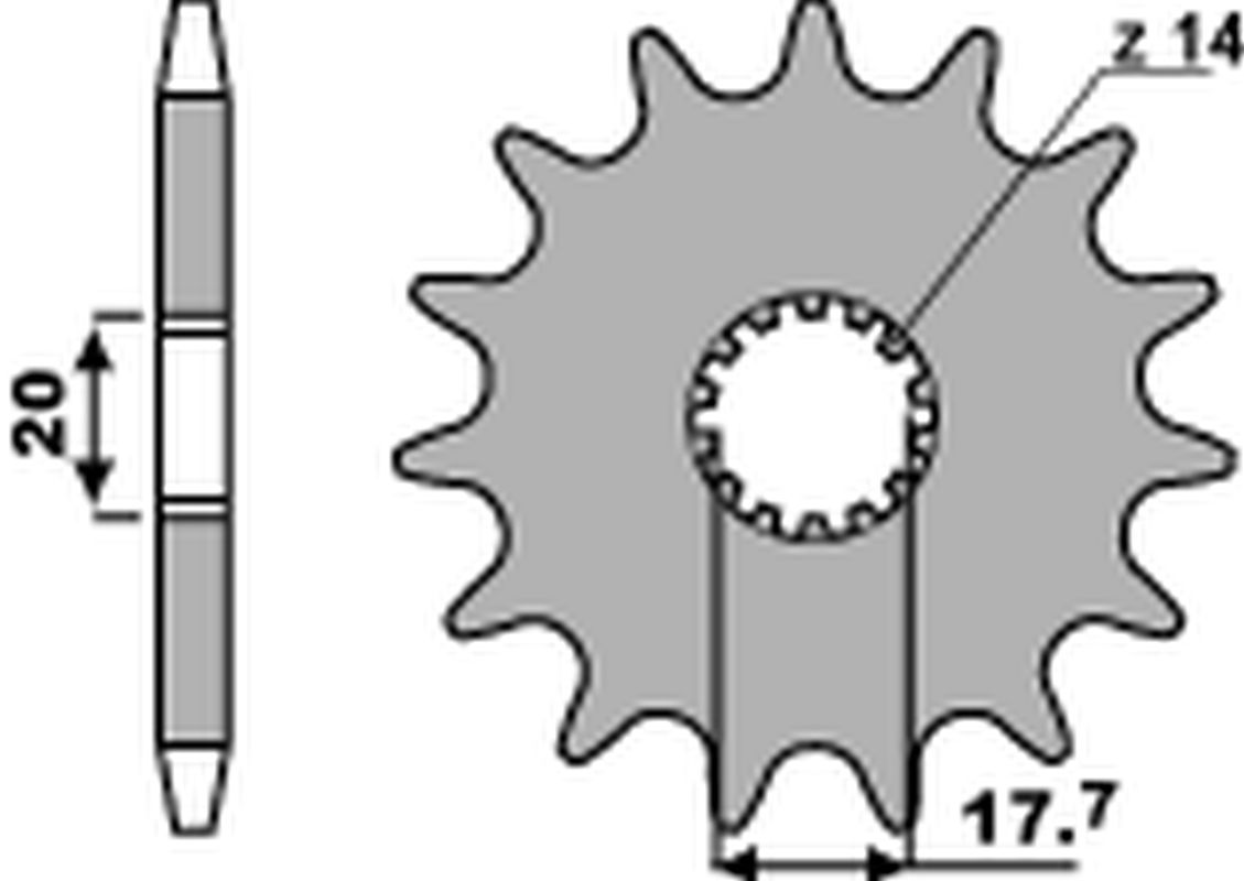 PBR řetězové kolo přední 440 13 18NC YAMAHA YZ 125 87-92 (JTF564.13) (řetěz 520) (STD.) (MADE IN ITALY)